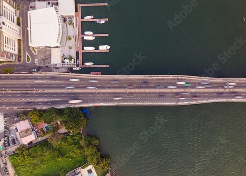 An aerial view of the Falomo bridge