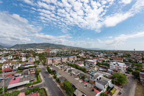 Panoramic landscape of Yopal with beautiful blue sky. Yopal, Colombia photo