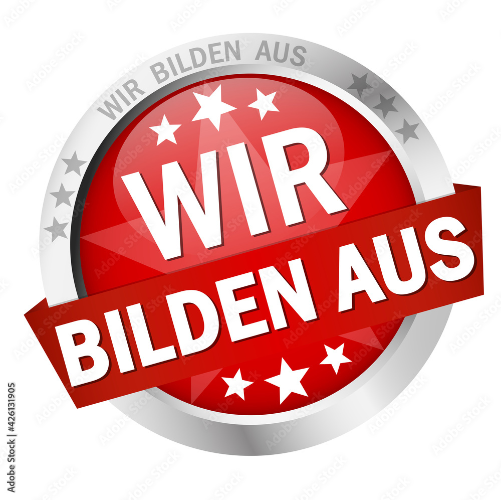 Button with Banner we educate (in german) Button with Banner we educate (in german)