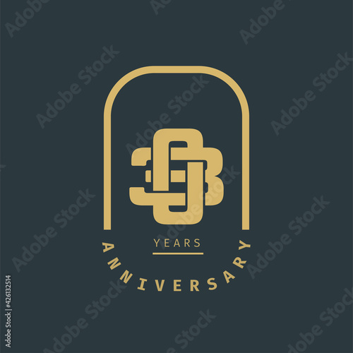 30 years anniversary logotype with modern minimalism style. Vector Template Design Illustration.