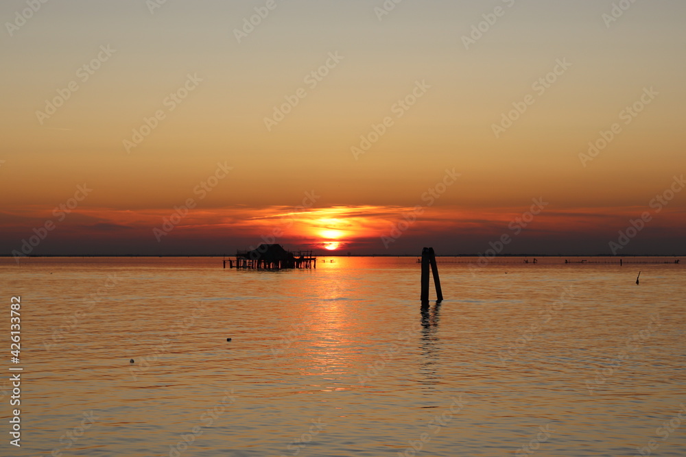 Fototapeta premium Tramonto Pellestrina Venezia