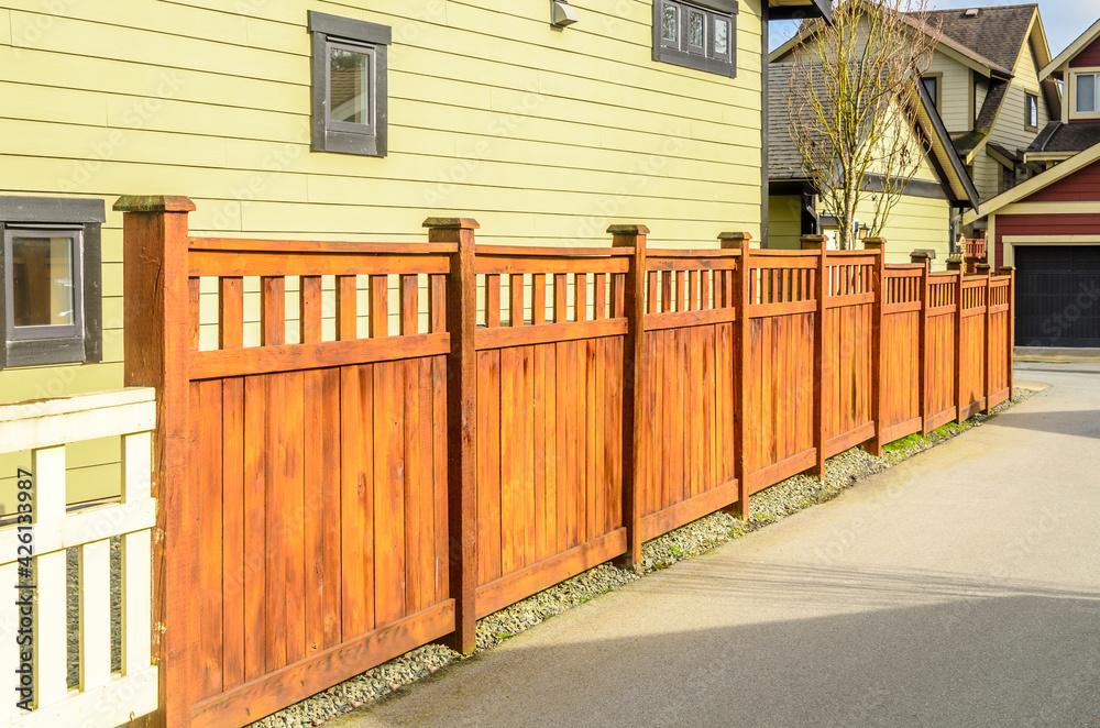 wooden fence with houses wooden fence with houses