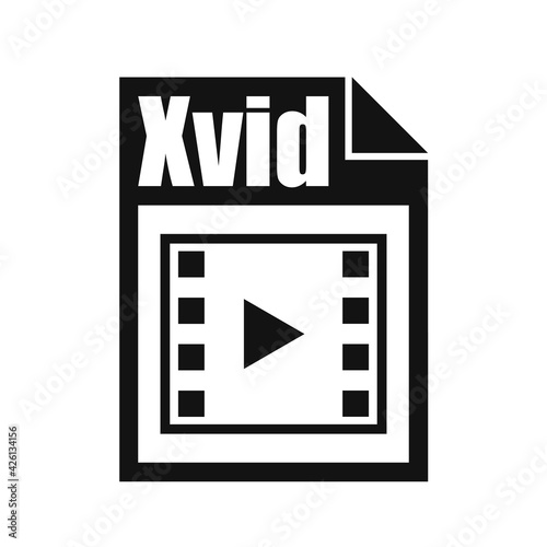 Xvid File Icon, Flat Design Style photo