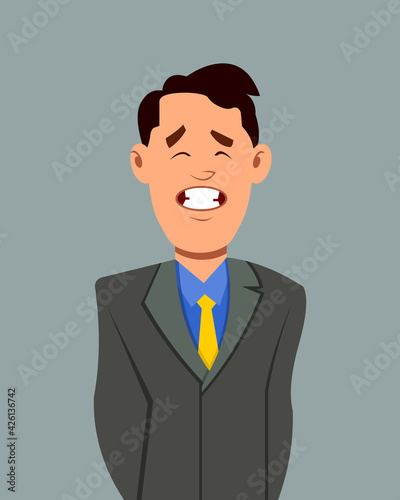 Businessman happy facial expression vector illustration. Businessman character expression for design, motion or animation.