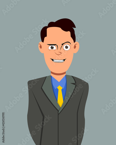 Businessman upset facial expressionvector illustration. Businessman character expression for design, motion or animation.