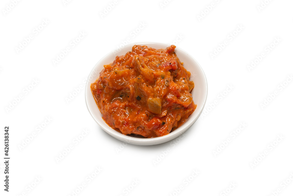 Vegetable stew in a bowl isolated on white background. Vegetable stew in a bowl isolated on white background.