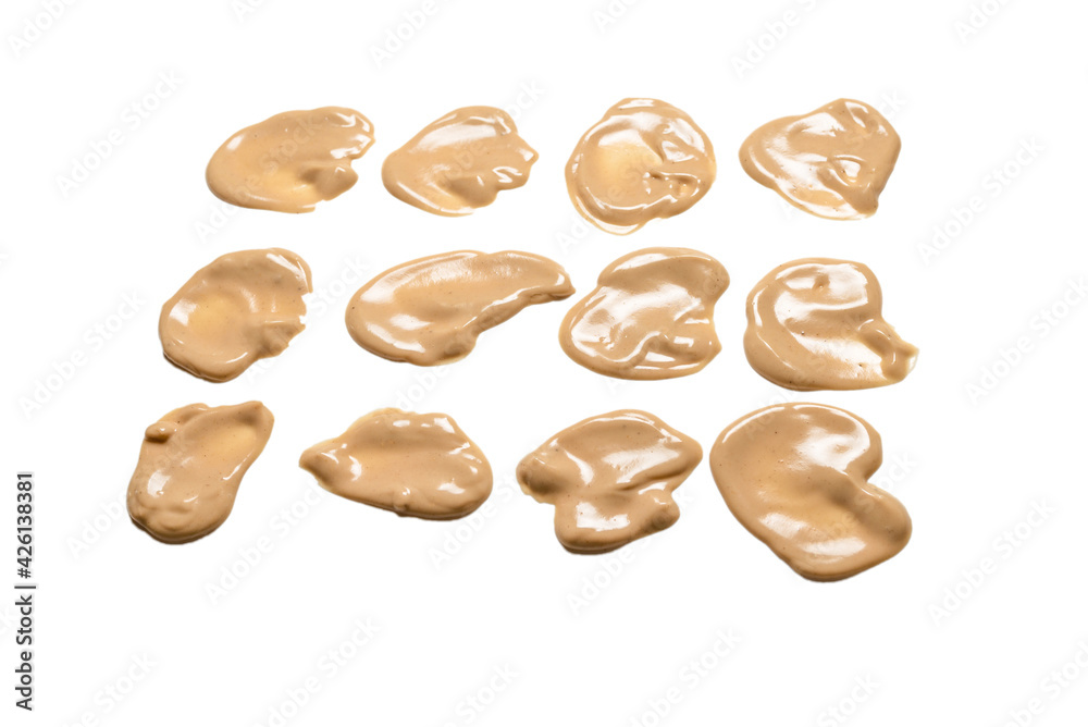 Mushroom sauce splashes isolated on white background. Mushroom sauce splashes isolated on white background.