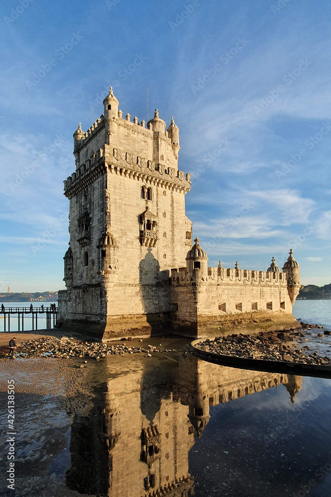 The Belem Tower (Torre de Belem), Lisbon, Portugal.