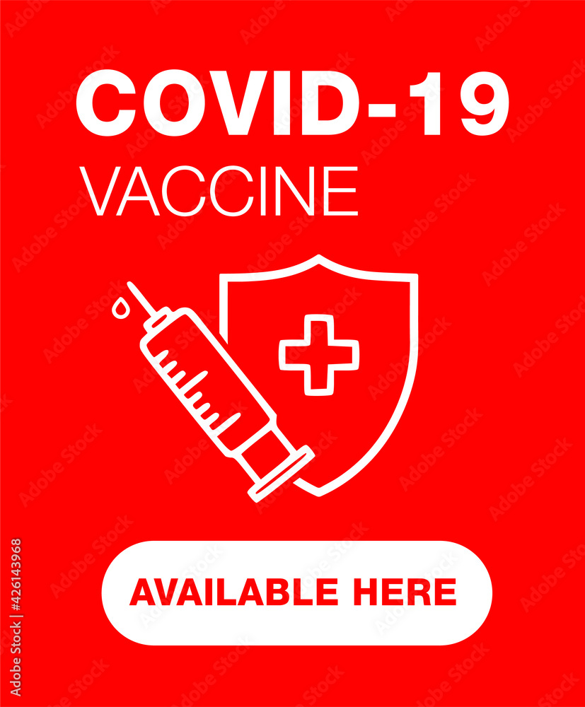 Covid 19 vaccine available here medical shop sign vector design Covid 19 vaccine available here medical shop sign vector design