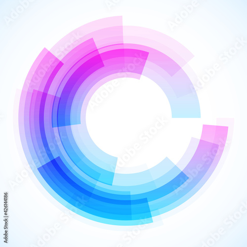 Geometric frame from circles, vector abstract background, wallpaper 