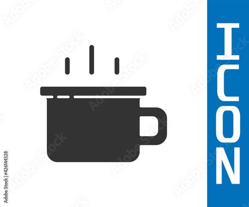 Grey Coffee cup icon isolated on white background. Tea cup. Hot drink coffee. Vector