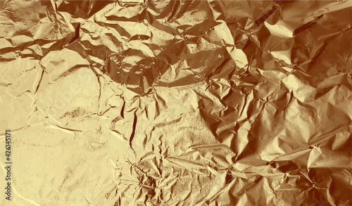 Gold background foil. Texture background 3 d, vector illustration.