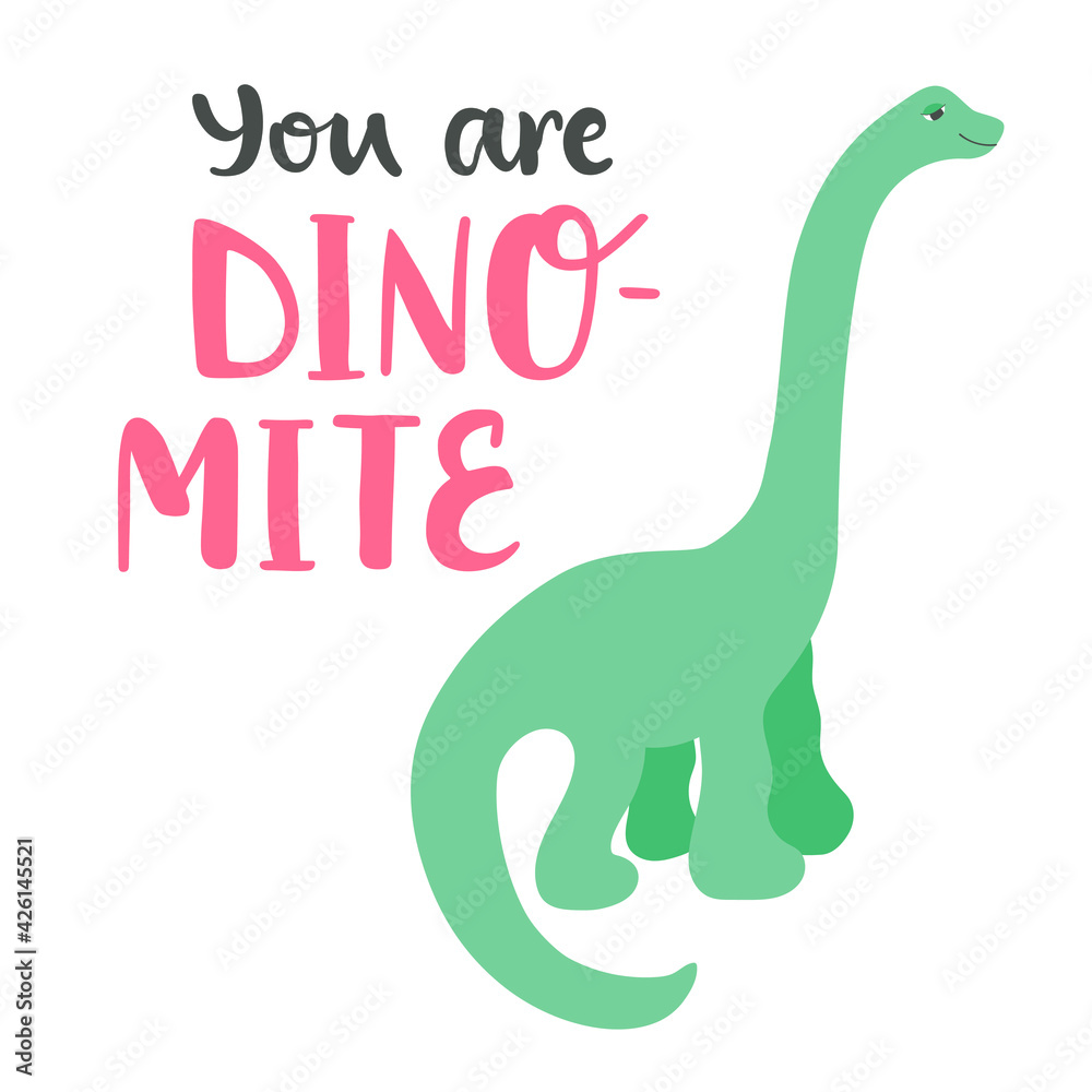 You are dino-mite - hand-drawn brush lettering with cute illustration. Funny childish design for t-shirt design, cup, card, blog, poster, sticker. You are dino-mite - hand-drawn brush lettering with cute illustration. Funny childish design for t-shirt design, cup, card, blog, poster, sticker.