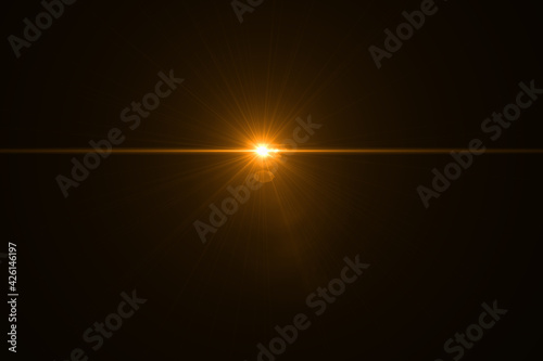Fototapeta Naklejka Na Ścianę i Meble -  Beautiful optical lens flare effect Golden sun light