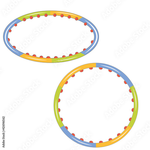Fitness hoop for a slim figure, color isolated vector in flat style, icon