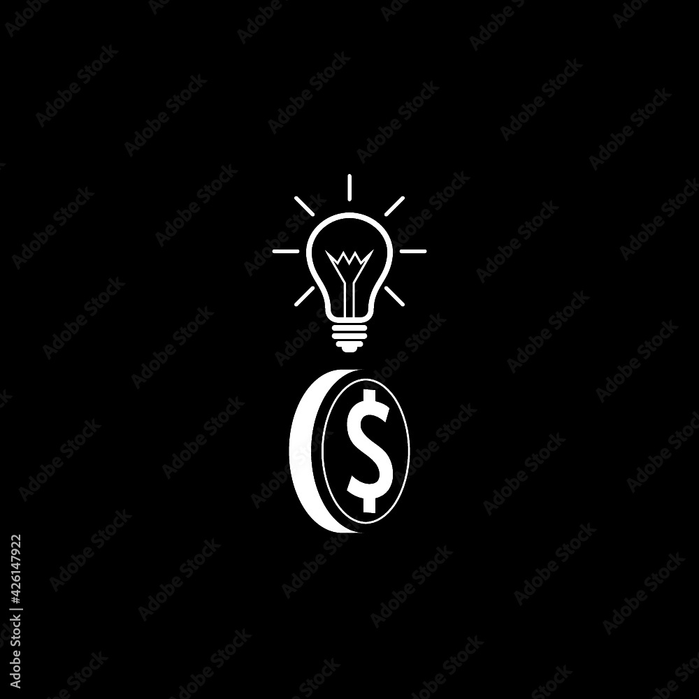 Ideas to earn money icon isolated on dark background Ideas to earn money icon isolated on dark background