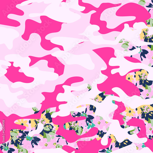 Fashionable camouflage pattern  vector illustration.Military print   Vector wallpaper