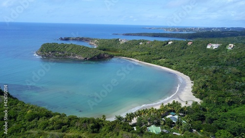 Aerial view of a beach in grenada