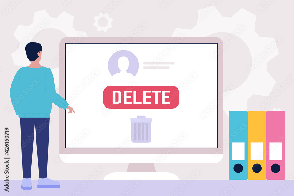 Deactivation account concept Deactivation account concept