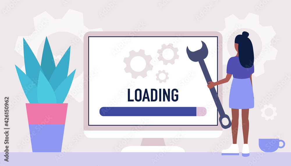 Fototapeta premium Downloading, loading concept