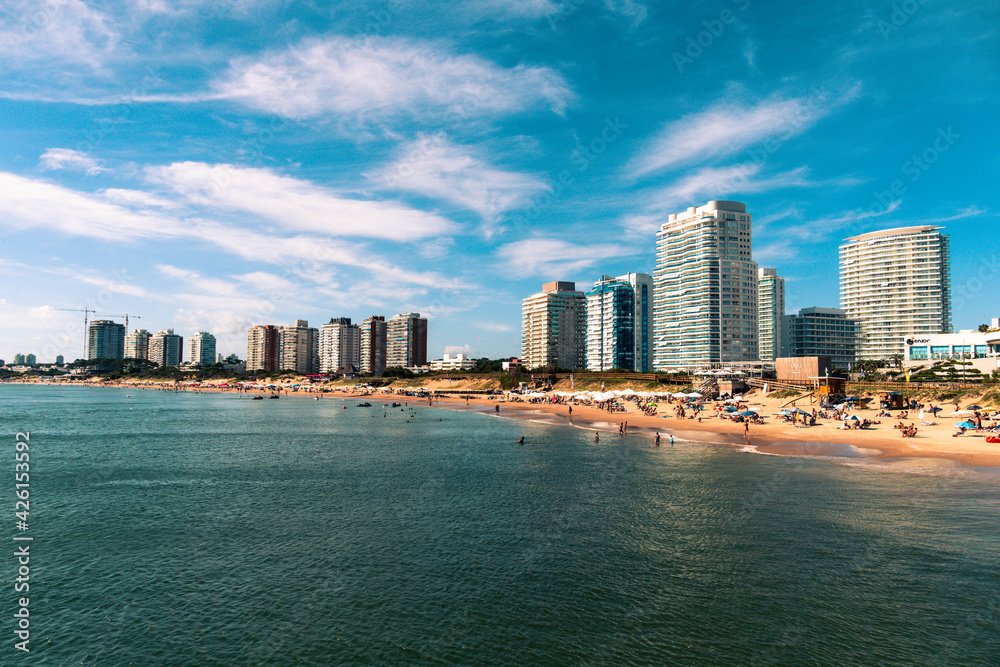 Fototapeta premium Punta del Este and beautiful beach in Uruguay