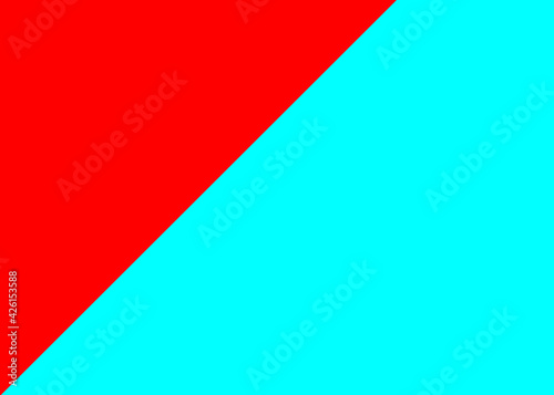 Simple red turquoise background. Consisting of two colors