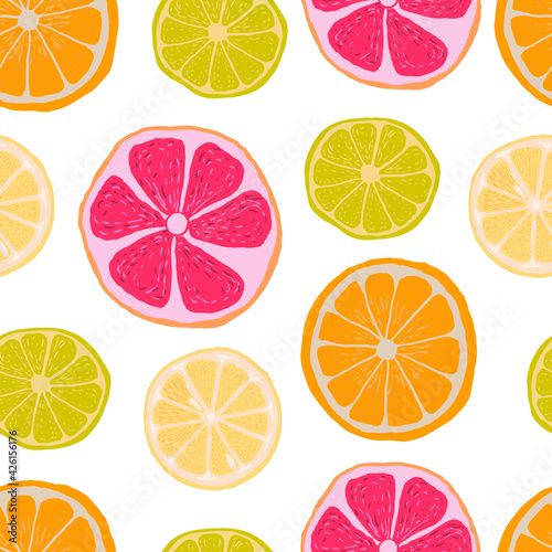 Citruses lemon lime orange grapefruit illustration fruit hand drawn print textiles patern seamless print textiles vegetarian food juice jam