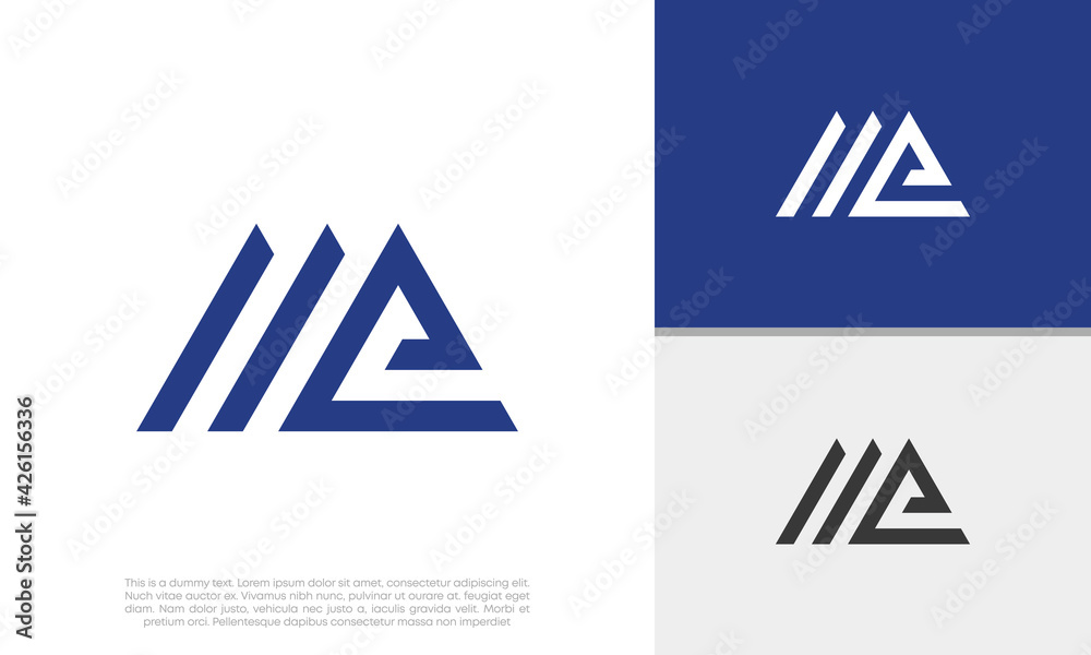 Initials M & E logo design. Initial Letter Logo. Initials M & E logo design. Initial Letter Logo.