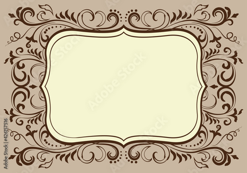 Ornamental elegant floral baroque vintage frame