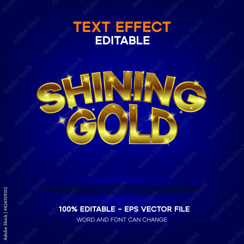 text effect gold gradient shining gold