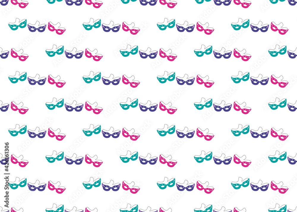 Theatrical mask on a white background. Seamless background Theatrical mask on a white background. Seamless background