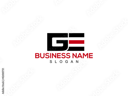 GE Letter Logo, ge logo image vector stock
