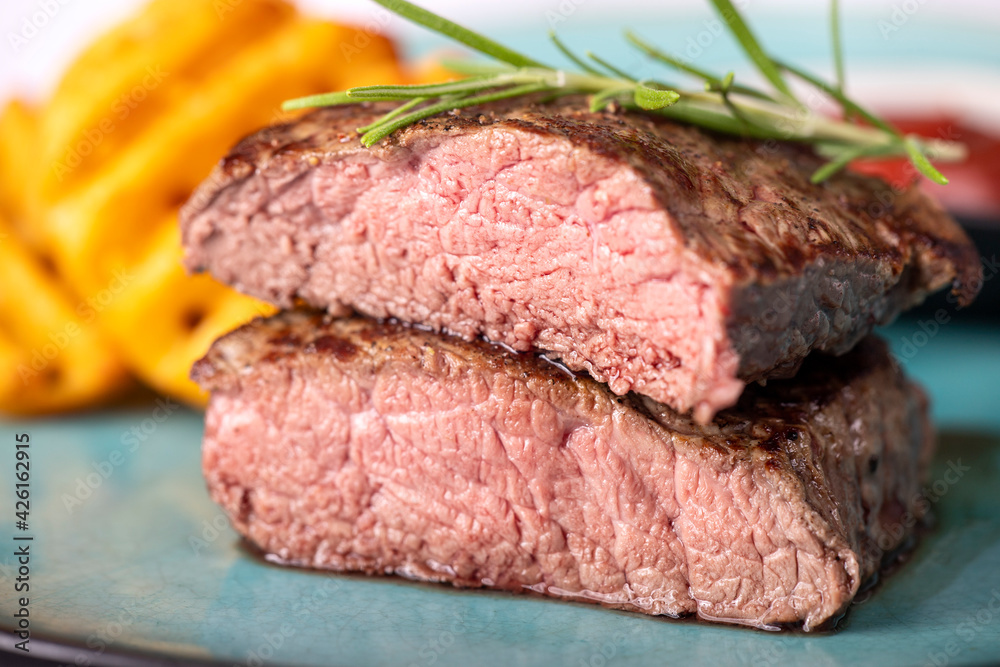 steak with potato lattices steak with potato lattices