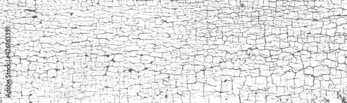Vector black and white grunge pattern made from natural cracked paint surface. Cool  of cracks, stains, scratches, splash, etc for print and design. Crackle paint overlay. EPS10.