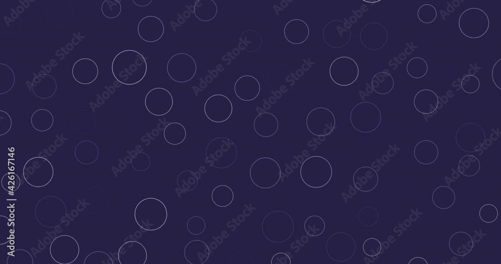 Digital animation of multiple grey circular shapes against purple background Digital animation of multiple grey circular shapes against purple background