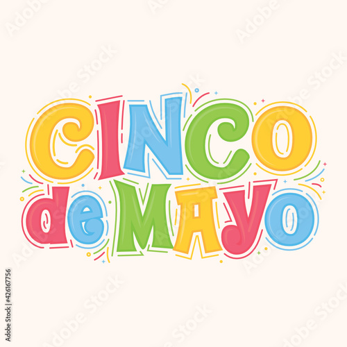 Cinco De Mayo Text Banner, Cinco De Mayo Background, Day of The Dead Celebration, Mexican Holiday Vector Illustration Background