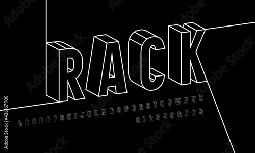 Stock vector bulk sans serif font