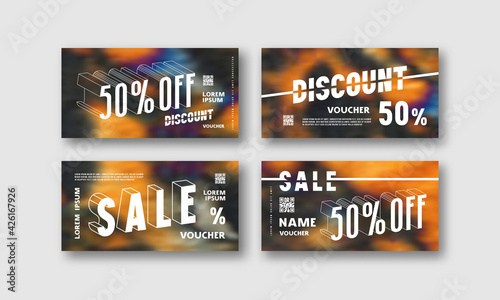 Stock vector set of discount voucher template