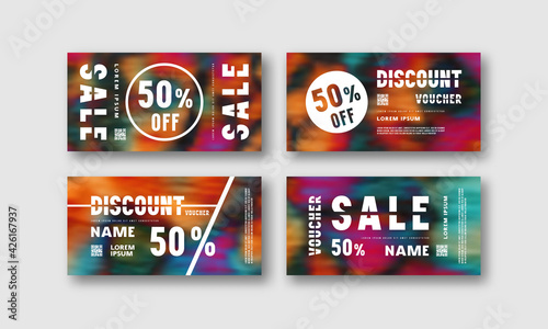 Stock vector set of discount voucher template