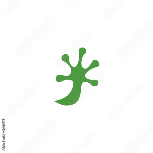Lizard paw logo color icon. Vector illustration eps 10