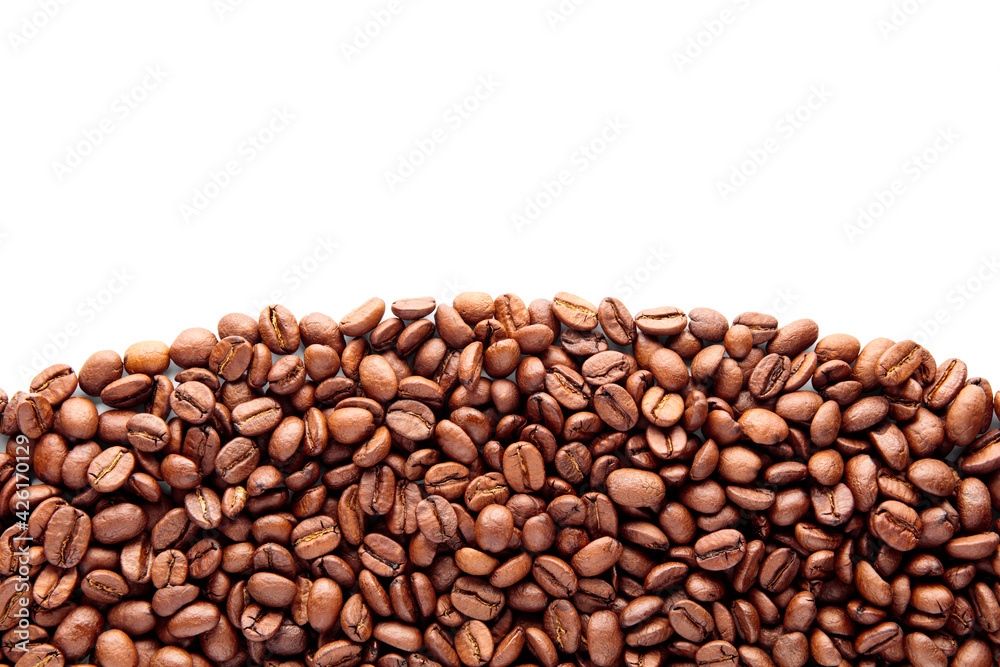 Coffee beans background on white background Coffee beans background on white background