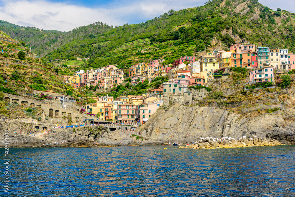 Beautiful town Manarola in Cinque Terre, Italy.