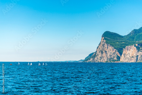 Beautiful peaceful lake Garda, Italy. © karamysh