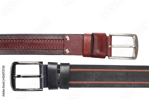 Belt leather, belt, isolated on white background.