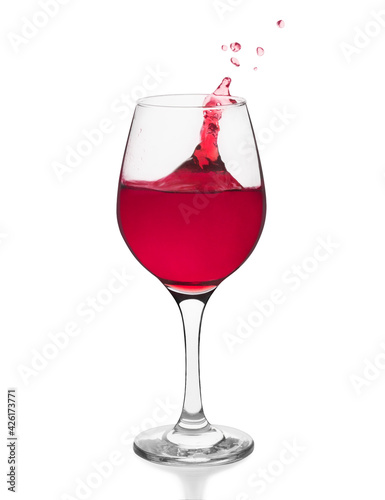 A glass of wine isolated on white background