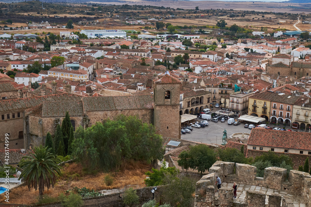 View of Trujillo, a city in the province of Cáceres (Extremadura), land of conquerors. Spain.