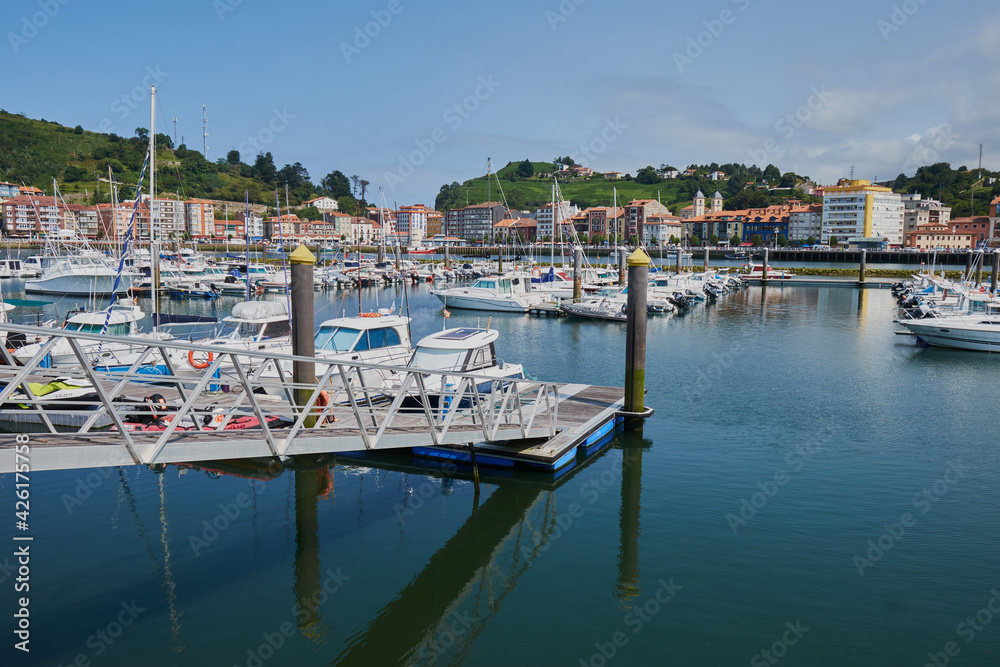 Port of Ribadesella (Ribeseya) in Asturias (Asturies).