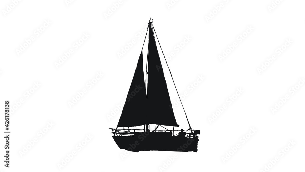 Black And White Sailboat