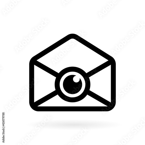 camera mail logo vector icon