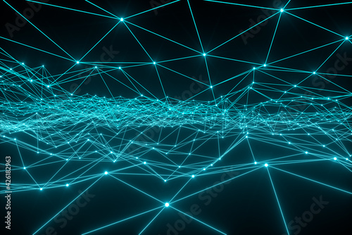 abstract network concept line connection (3d rendering)